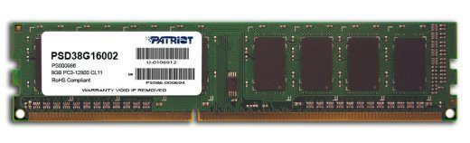 Patriot Memory DDR3 8GB PC3-12800 (1600MHz) DIMM mälumoodul 1 x 8