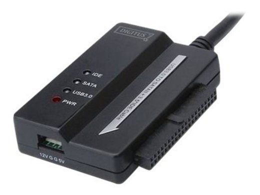 DIGITUS USB3.0 adapterkaabel SATA ja IDE-le koos toiteallikaga 2.5-tollisele + 3.5-tollisele HDD + SSD-le