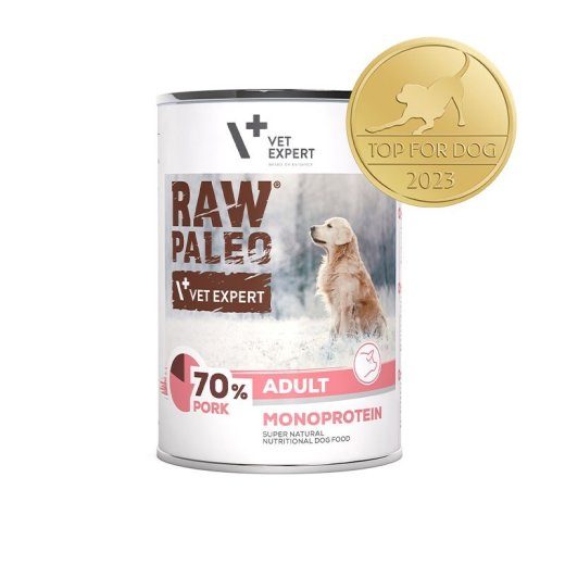 VETEXPERT Raw Paleo Adult Monoprotein Pork – siis koeratoit - 400 g