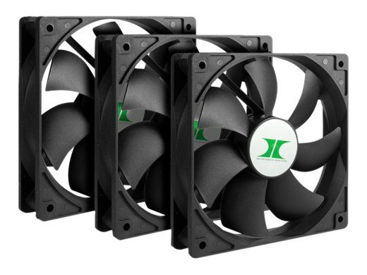 Inter-Tech 3-Pack Black 120mm Fans