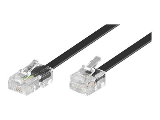 10m Black Goobay Western Phone/Network Cable