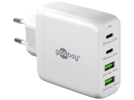 Goobay 4-portiline USB GaN laadija 65W PD Valge
