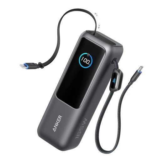 Anker Zolo Powerbank A1695H11 25000 mAh Sisestatud USB-C ja väljatõmmatav kaabel) Hall