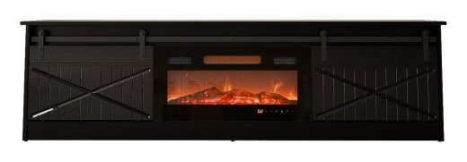 RTV GRANERO + kamin kapi 200x56.7x35 must/must läikiv