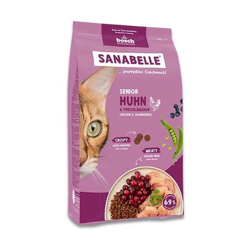 BOSCH Sanabelle Life Senior kana ja jõhvika - kuivkassitoit - 8 kg