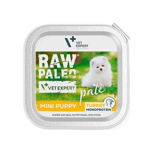 VETEXPERT Raw Paleo Pate Mini Puppy Türkiis - märg toortoit kutsikatele - 150 g