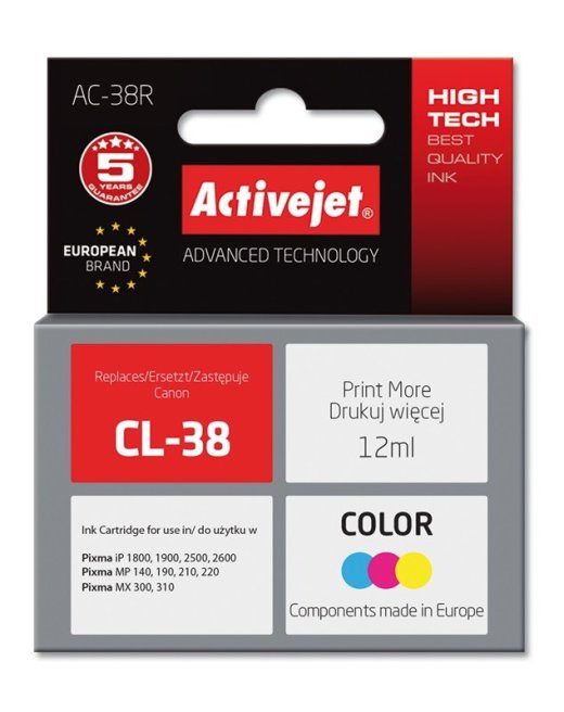 Activejet AC-38R Tint (asendus Canon CL-38; Premium; 12 ml; värviline)