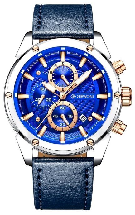 Giewont Chronograph Safiir Meeste Kell / hõbe-sinine