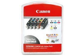 Canon CLI Value Pack 8 Black Cyan Magenta Red Green rašalo kapsulės 0620B027