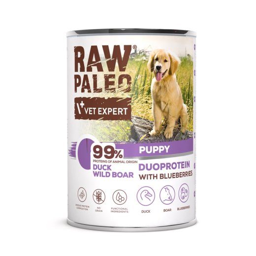 VETEXPERT Raw Paleo Duoprotein Hani & Metsseanumber Küünet - märgkoeratoit - 400g