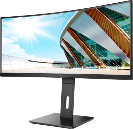 AOC Curved Monitor CU34P2A 34 " VA 21:9 100 Hz 1 ms 3440 × 1440 300 cd/m² Headphone out (3.5mm) HDMI ports quantity HDMI x 2 Black Warranty 36 mont
