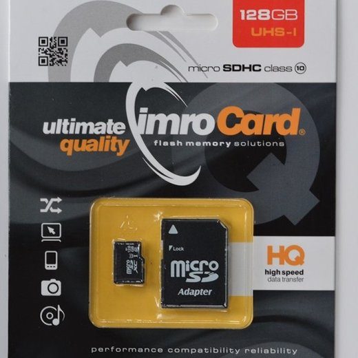 Imro mälukaart microSDHC / 128GB / cl. 10 UHS-I + adapter