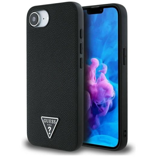 Guess Grained Triangle MagSafe dėklas Apple iPhone 16e
