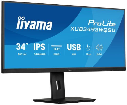 iiyama ProLite XUB3493WQSU-B6 86.4 cm (34") UltraWide Quad HD LED Black Monitor