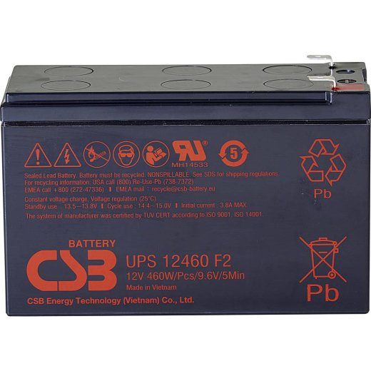 CSB Akuga Aku 12V, 9Ah, AGM UPS12460F2 460 W