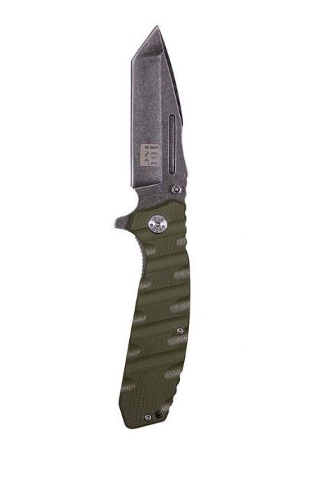 101 INC Stealth Stonewashed Tanto Knife Green