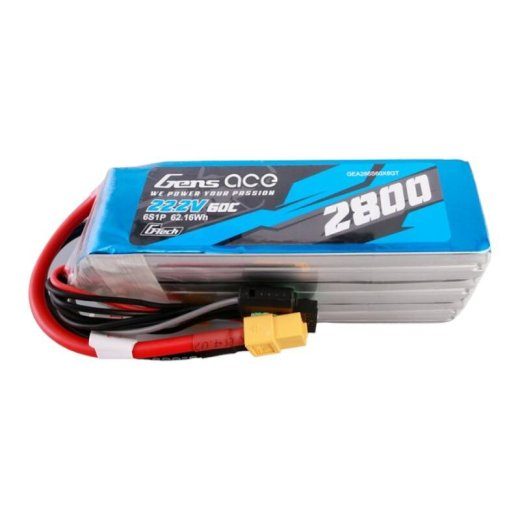 Gens ace G-Tech 2800mAh 22.2V 60C 6S1P Lipo Battery Pack XT60 pistikuga
