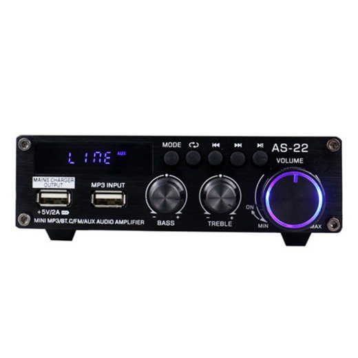 Blitzwolf AS-22 garso stiprintuvas, 45W, Bluetooth 5.0, USB + nuotolinio valdymo pultas (juodas)