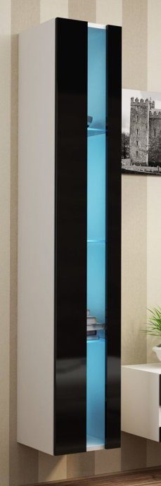 Cama riiuli VIGO UUS 180/40/30 valge/must läik