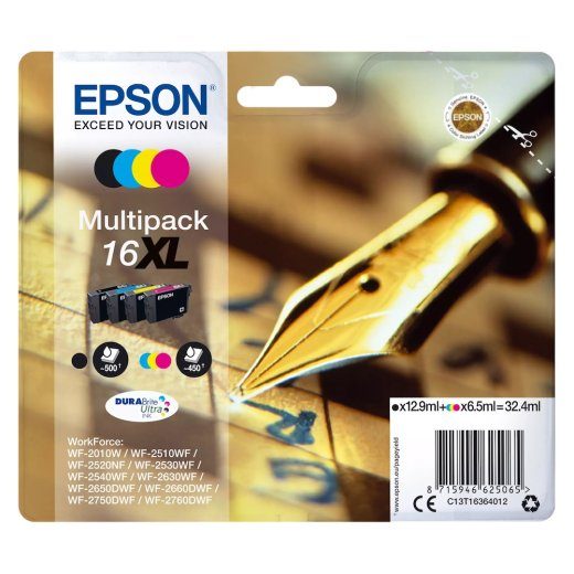 Epson 16XL multipack kollane tsüaan magenta tint C13T16364012