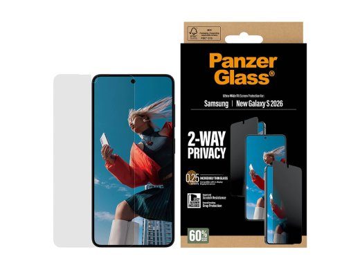 PanzerGlass 2-Way privaatsuskaitse klaasikaitse Samsung New Galaxy S26 Ultra-Wide Fit koos EasyAligneriga PanzerGlass