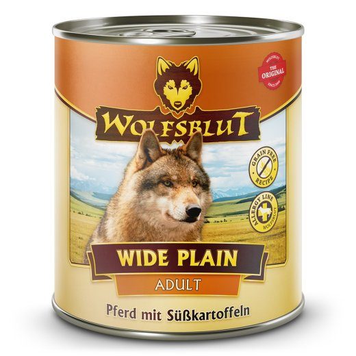 WOLFSBLUT Wide Plain Hobuliha magusate kartulitega - märg koeratoit - 800g