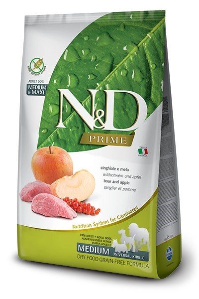 FARMINA N&D PRIME DOG WILD BOAR AND APPLE ADULT MEDIUM & MAXI 12 kg