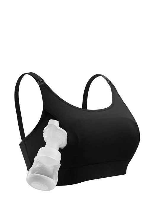Momcozy Black Hands-Free Nursing Bra, Size 2XL