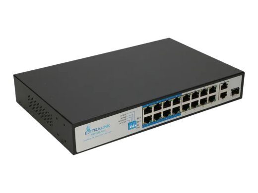 Extralink VIRTUS 16-portne 10/100 PoE+ lüliti