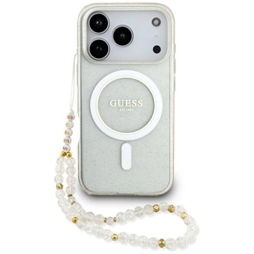 Guess IML gliterpärlrihma MagSafe ümbris Apple iPhone 17 Pro jaoks
