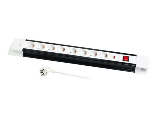 LogiLink 8-Outlet Power Distribution Unit 16A Black White 3m