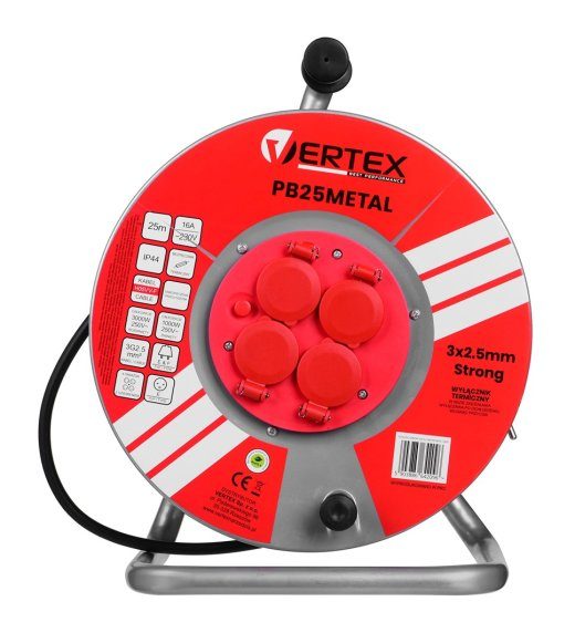 Pikenduskaabel VERTEX PB25METAL 3x2,5 mm Must