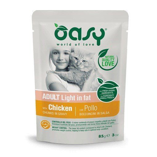 OASY Chunks in gravy Light in Fat Chicken - märjakas kassatoit - 85g