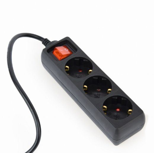 Gembird EG-PSU3-01 toitepikendus 0.6 m 3 AC pistikutega Siseruumides Must