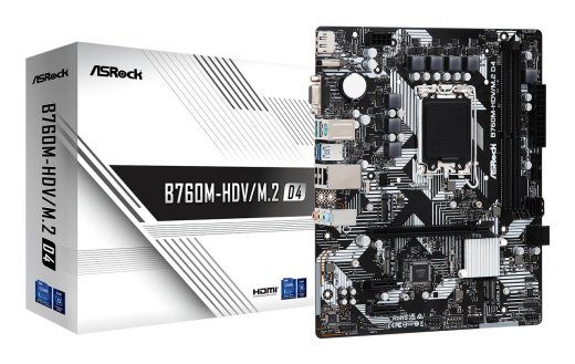 Emaplaat ASROCK Intel B760 Express LGA1700 Micro-ATX Mälu DDR4 mälu pesad 2 2xPCI-Express 3.0 1x 1xPCI-Express 4.0 16x 2xM.2 1x15pin D-sub 1xH