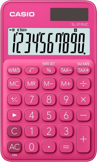 CASIO SL-310UC-RD punane taskukalkulaator 10-täheline kuva