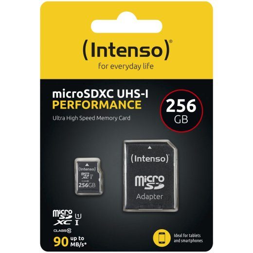 Intenso microSD 256GB UHS-I Perf CL10 Performance MicroSD 256GB 90 MB/s