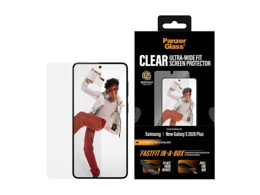 PanzerGlass klaasikaitse Samsung New Galaxy S26 Plus Ultra-Wide Fit koos FASTFIT IN-A-BOX PanzerGlass