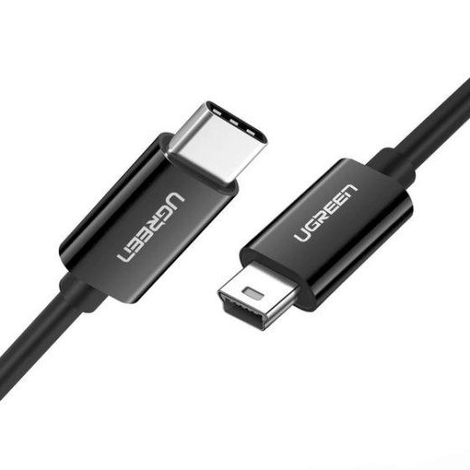 UGREEN 50445 USB kaabel USB 2.0 USB-C kuni Mini-USB A 0,48 Gbit/s / must
