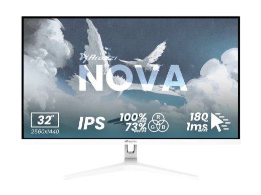 Arozzi Nova 32'' IPS QHD 16:9 180 Hz 1 ms 2560 x 1440 pixels 300 cd/m² HDMI portide arv 2 Valge