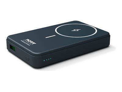 PORT Connect 10000mAh 20Watt Wireless Power Bank, 1xUSB-A 3.0, 1xUSB-C, Blue