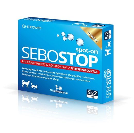 EUROWET Sebostop Spot-on - seborröavastane toode koertele ja kassidele - 5 x 2 ml