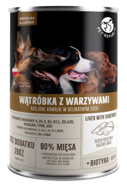 PET REPUBLIC Täiskasvanud keskmise ja suure maks koos köögiviljadega - niiskuskoeratoit - 1250g