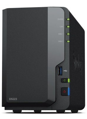 Synology DS223 Kuni 2 HDD/SSD Hot-Swap Realtek RTD1619B Protsessori sagedus 1,7 GHz 2 DDR4