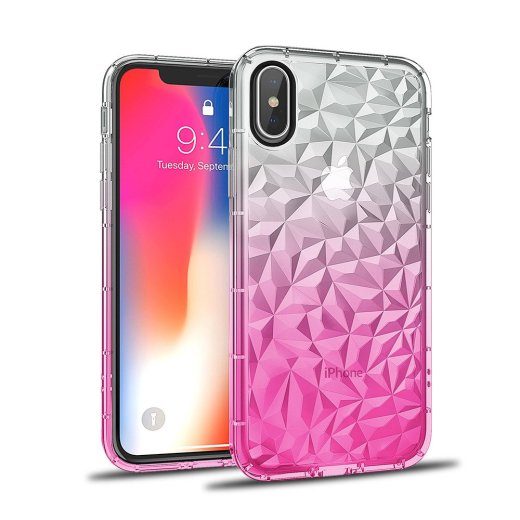 Swissten Kristallselge Kott 1 mm Silikoonkott Apple iPhone 7 / 8 Läbipaistev - Roosa
