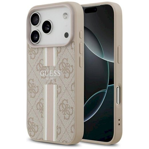 Üksus Guess 4G Printed Stripes MagSafe iPhone 17 Pro jaoks / roosa