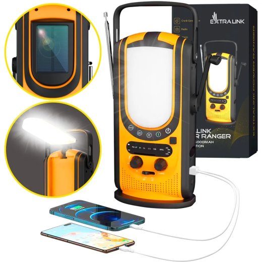 Extralink Power Ranger EPS-6000 6000mAh power bank FM-raadio, LED-valgus, käikraam, päikesepaneeliga