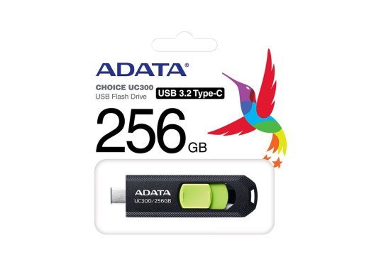 ADATA UC300 256GB USB 3.2 Gen 1 / USB-C mäluuss roheline