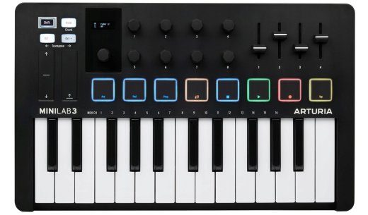 Arturia MiniLab 3 - MIDI kontrollklaviatuur, must