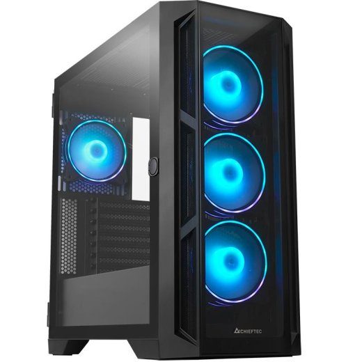 Kasti CHIEFTEC ATX/micro ATX/Mini-ITX/EATX/ITX mustas keskmisühikulise PC-ga GA-01B-TG-OP
